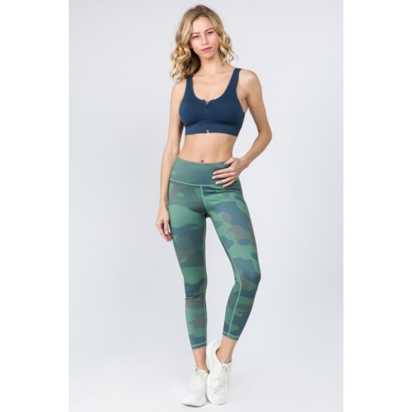 Women's Camouflage Print Workout Leggings w Pocket - Picture 5 of 8